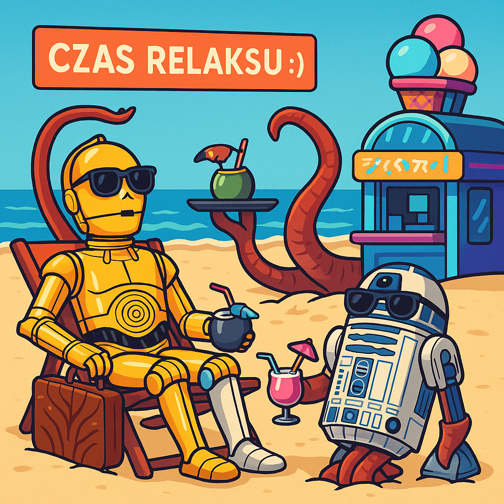 C-3PO i R2D2 na plaży C-3PO i R2D2 na plaży